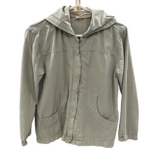 Sun Bay Cottons Petites Medium Army Green Hooded Jacket Pockets Cotton Turkey